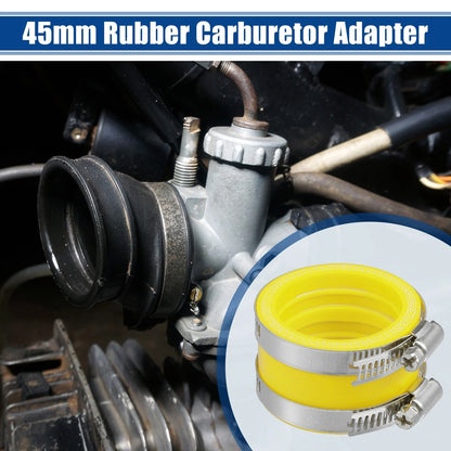 45mm ID Yellow Carburetor Adapter Inlet Intake Pipe Boot with Clamp