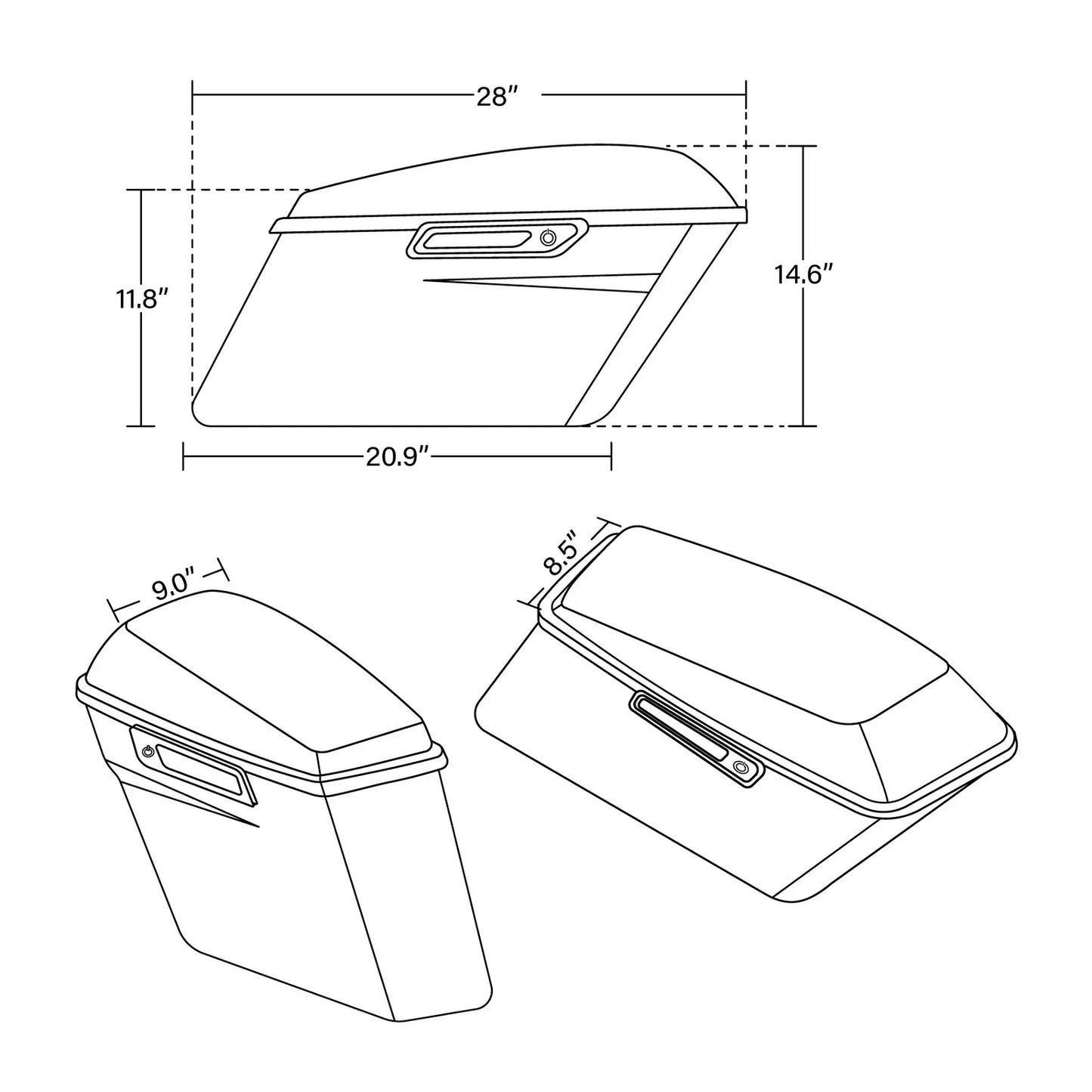 Saddlebags with Latch for Harley Heritage Softail Fatboy (1984-2017)