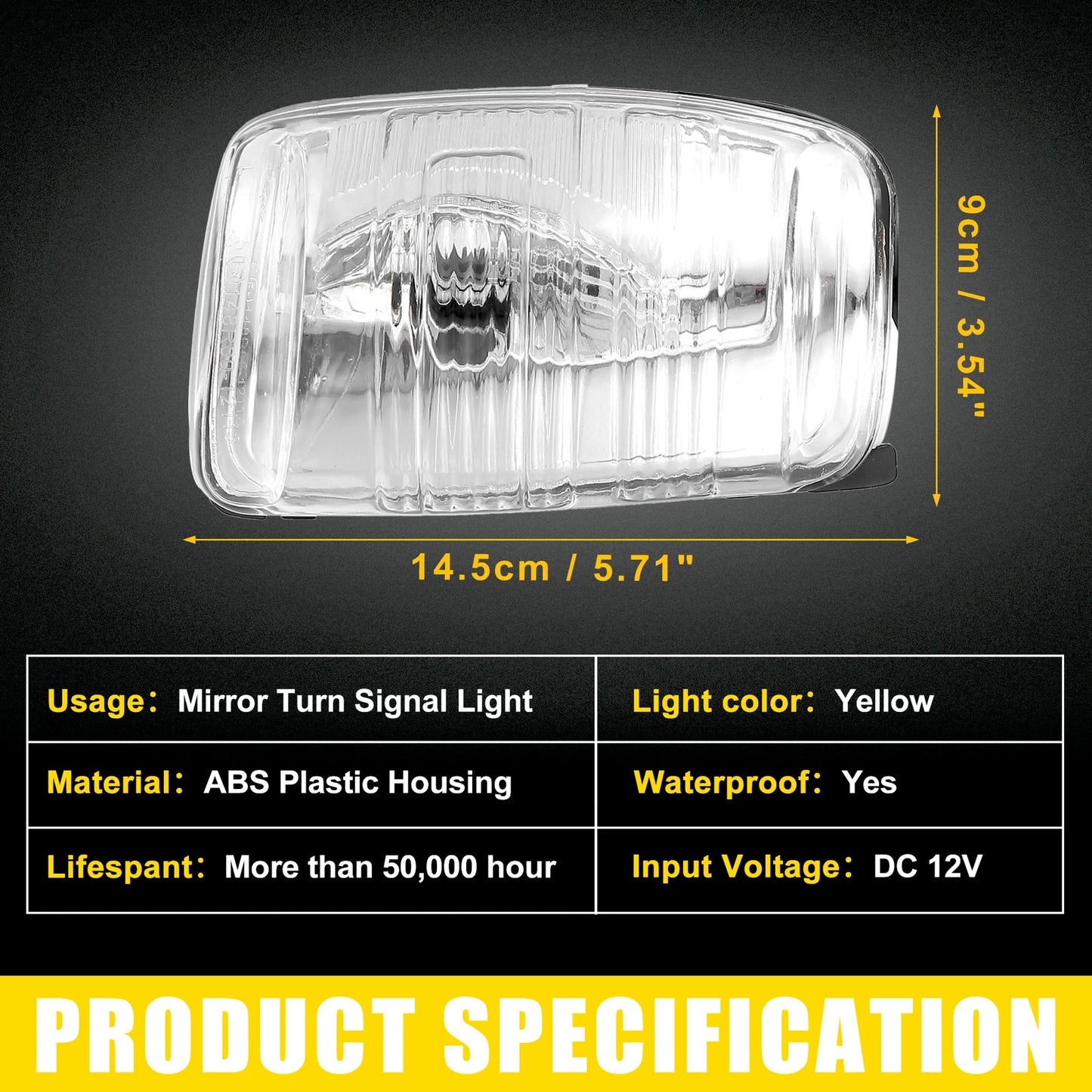 Front Left Side Mirror LED Turn Signal Light No.BK3Z13B375D for Ford Transit (2014–2023)