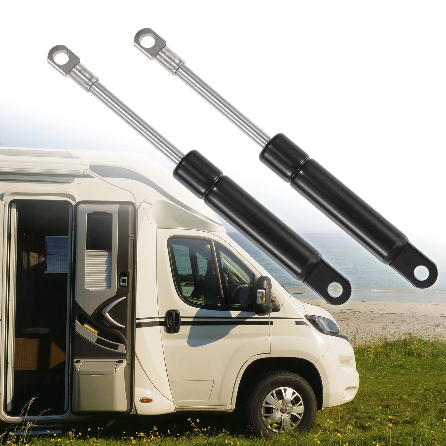 2Pcs 6 Inch Black Lift Supports Struts Shocks Gas Spring Universal