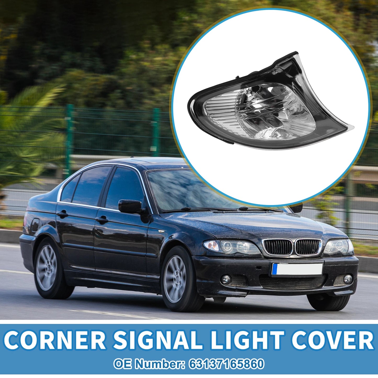 1 Pc Right Corner Signal Light Cover for BMW 3 Series (2002–2005) No. 63137165860