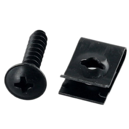20 x Metal U-type Clip with Screw for Car Bumper Fender Trim Panel Fasteners