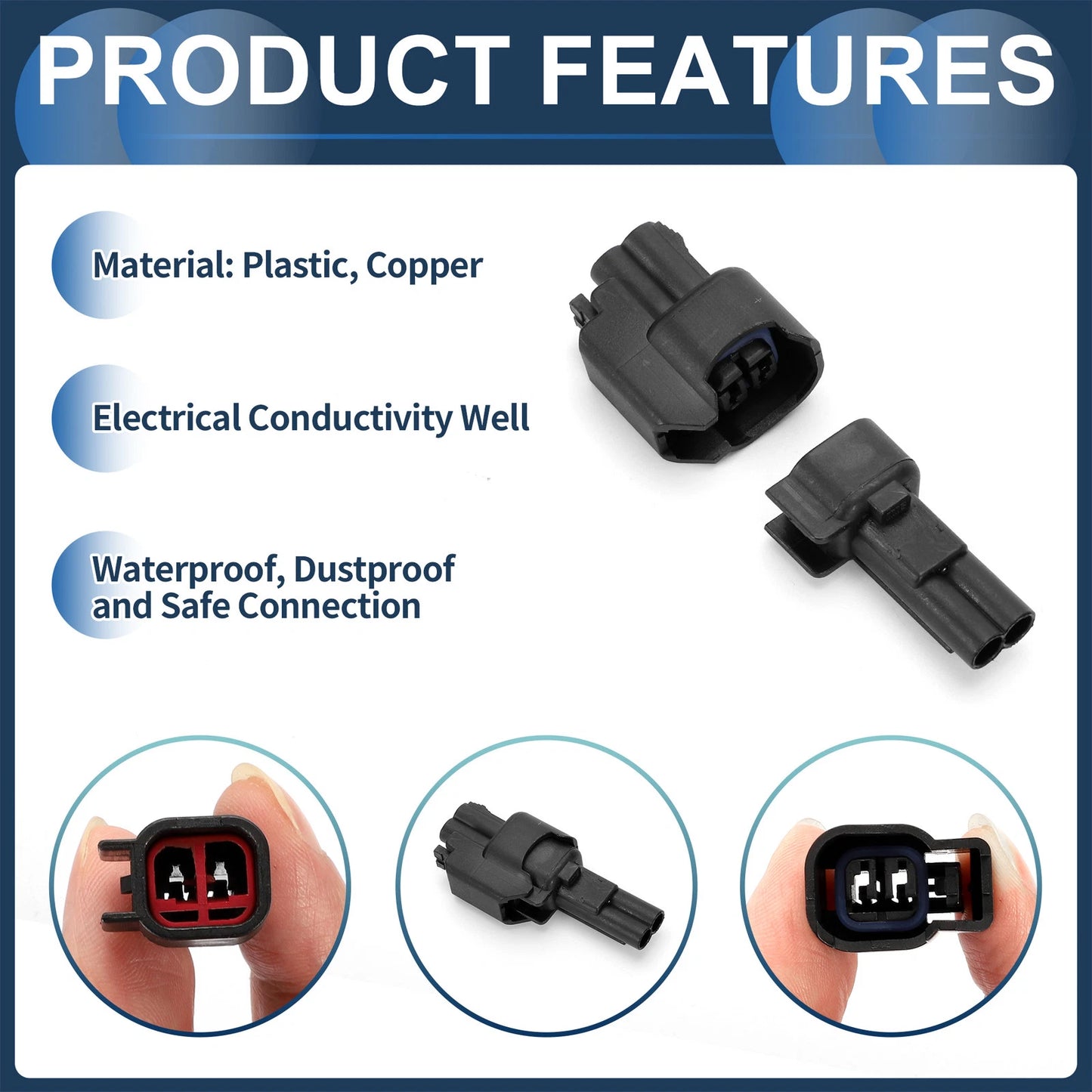 2 Pin Fuel Injector Waterproof Connector Plug for Chevrolet