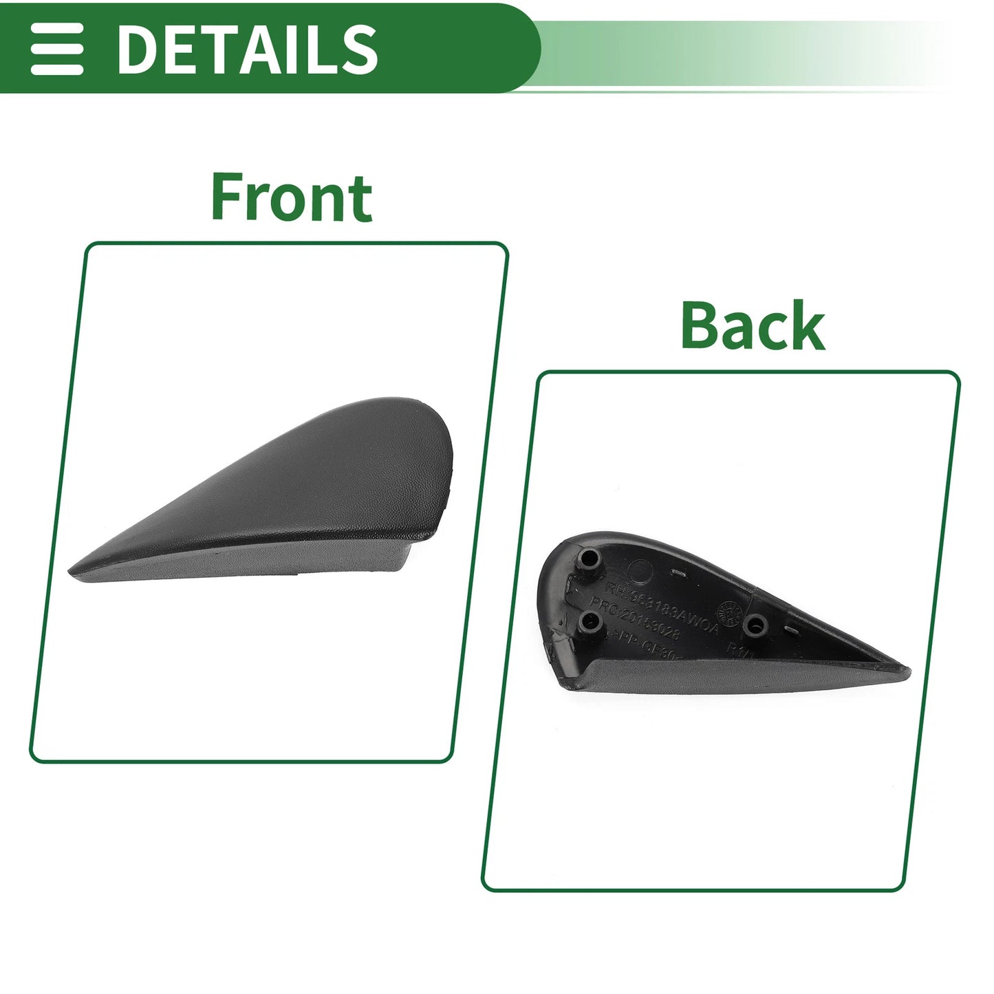 Front Right Side Door Pillar Window Trim for Nissan Versa (2012–2017) No.963183BA0A