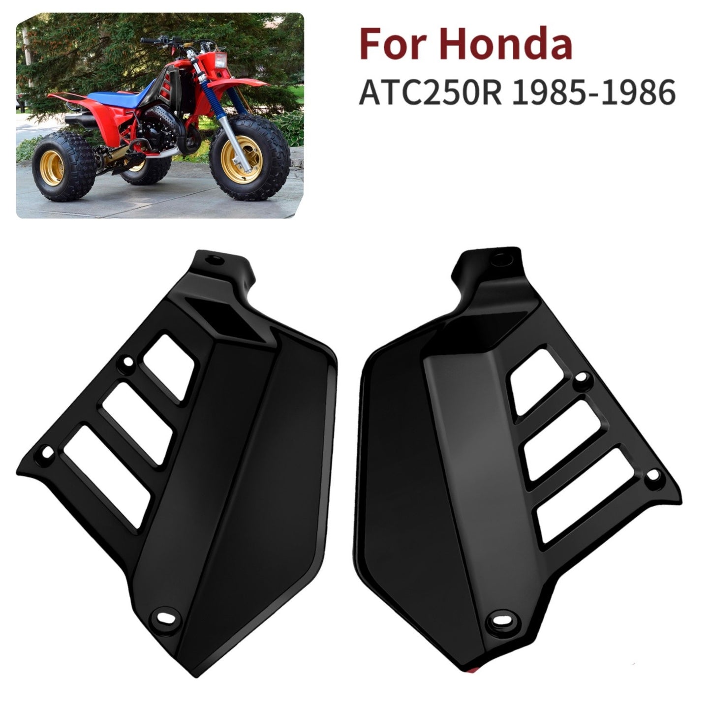 Set of 2 Black Radiator Shrouds for Honda ATC250R (1985–1986)
