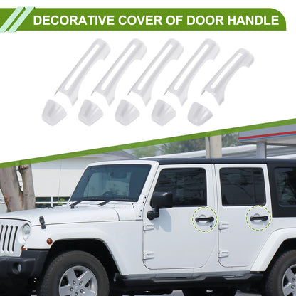 Set of 1 Decorative Door Handle Cover for Jeep Wrangler JL JLU (2018–2022) White ABS