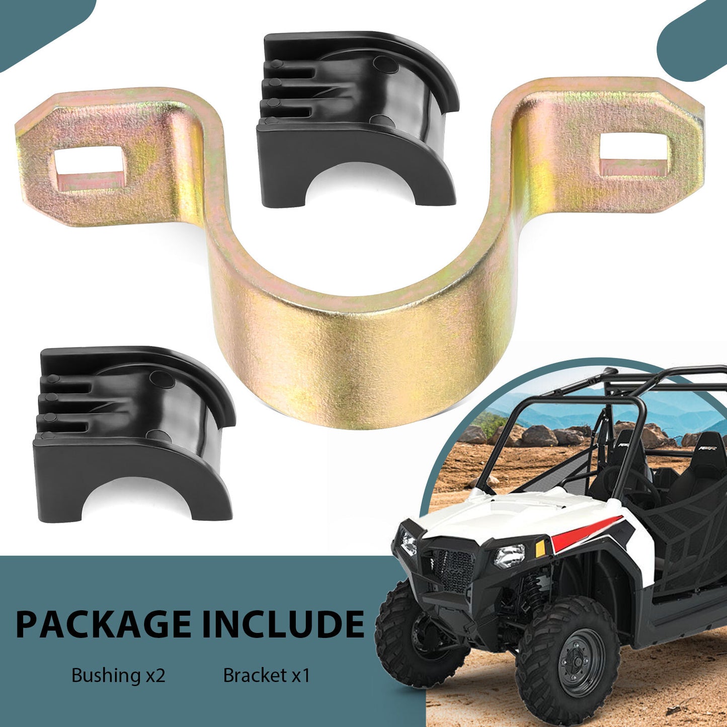 Set of 2 Rear Stabilizer Bar Bushings for Polaris RZR 570 Ranger 900 1000