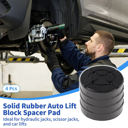Set of 4 Universal Rubber Floor Jack Pads Adapter 1.1" Black