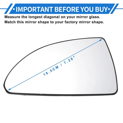 Heated Left Driver Side Mirror Glass for Chevy Impala (2006-2013)