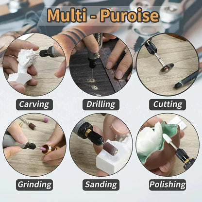 173Pcs Cordless Rotary Tool Kit Adjustable Speed for DIY Drilling Engraving