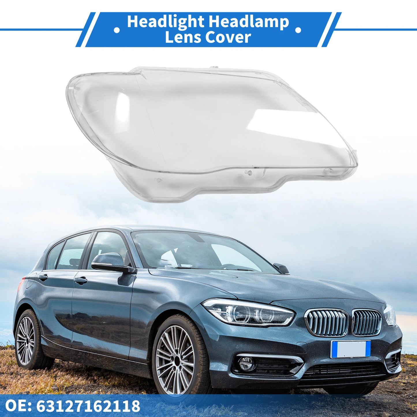 1 Pc Headlight Lens Cover for BMW 7 Series E65 (2002–2008) No. 63127162118