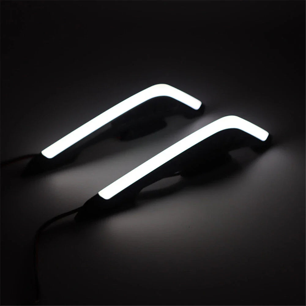 Motorcycle Front Side Aerodynamic Spoilers with White Light