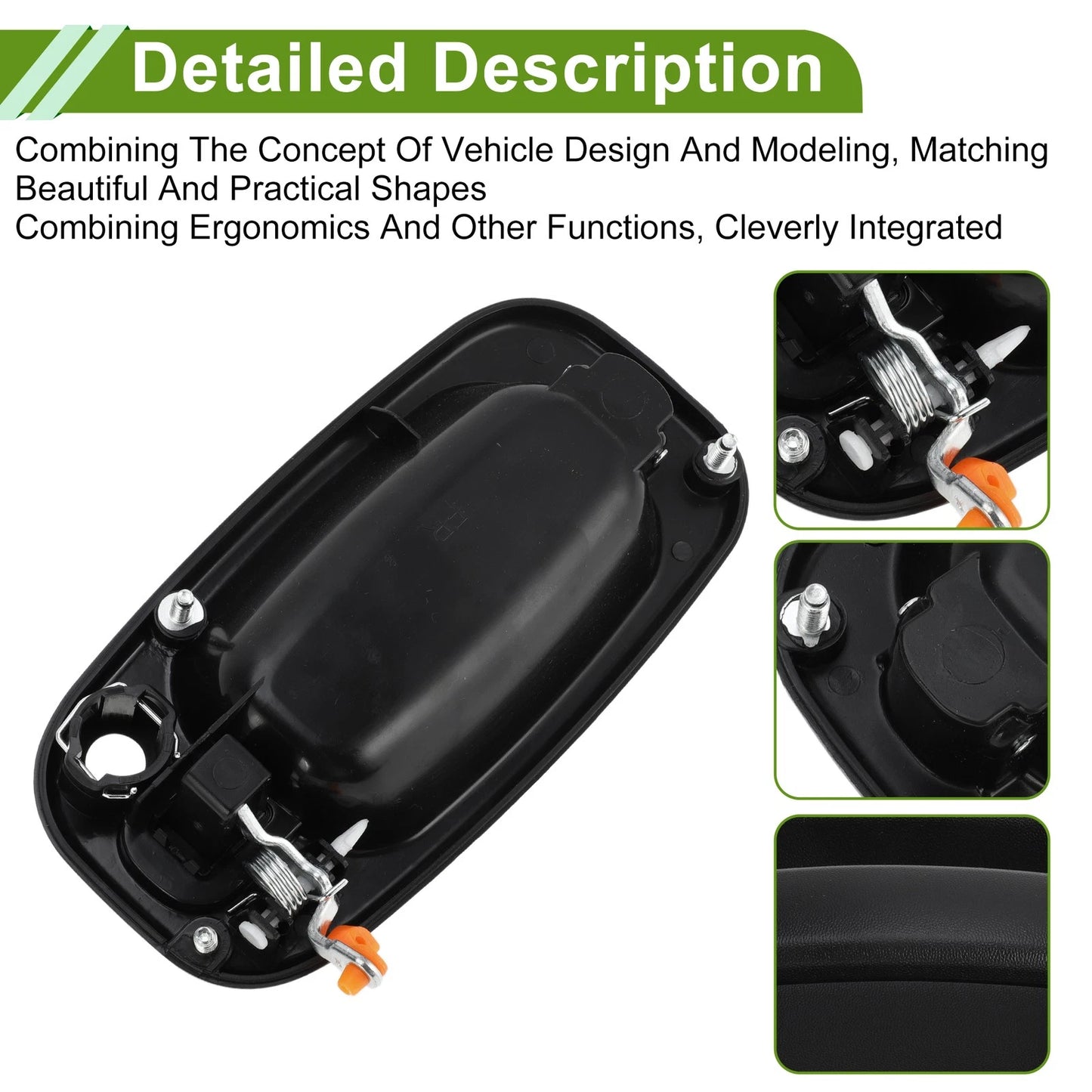 Exterior Door Handle for Chevrolet GMC (2010–2015) Black Front Right No.15034986