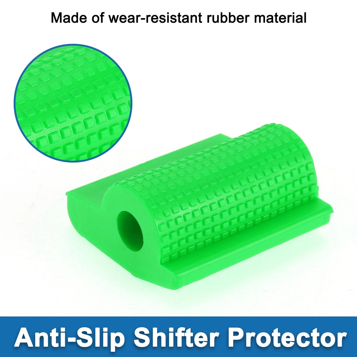 Set of 1 Universal Shift Pedal Shells Anti-Slip Rubber Pads Green
