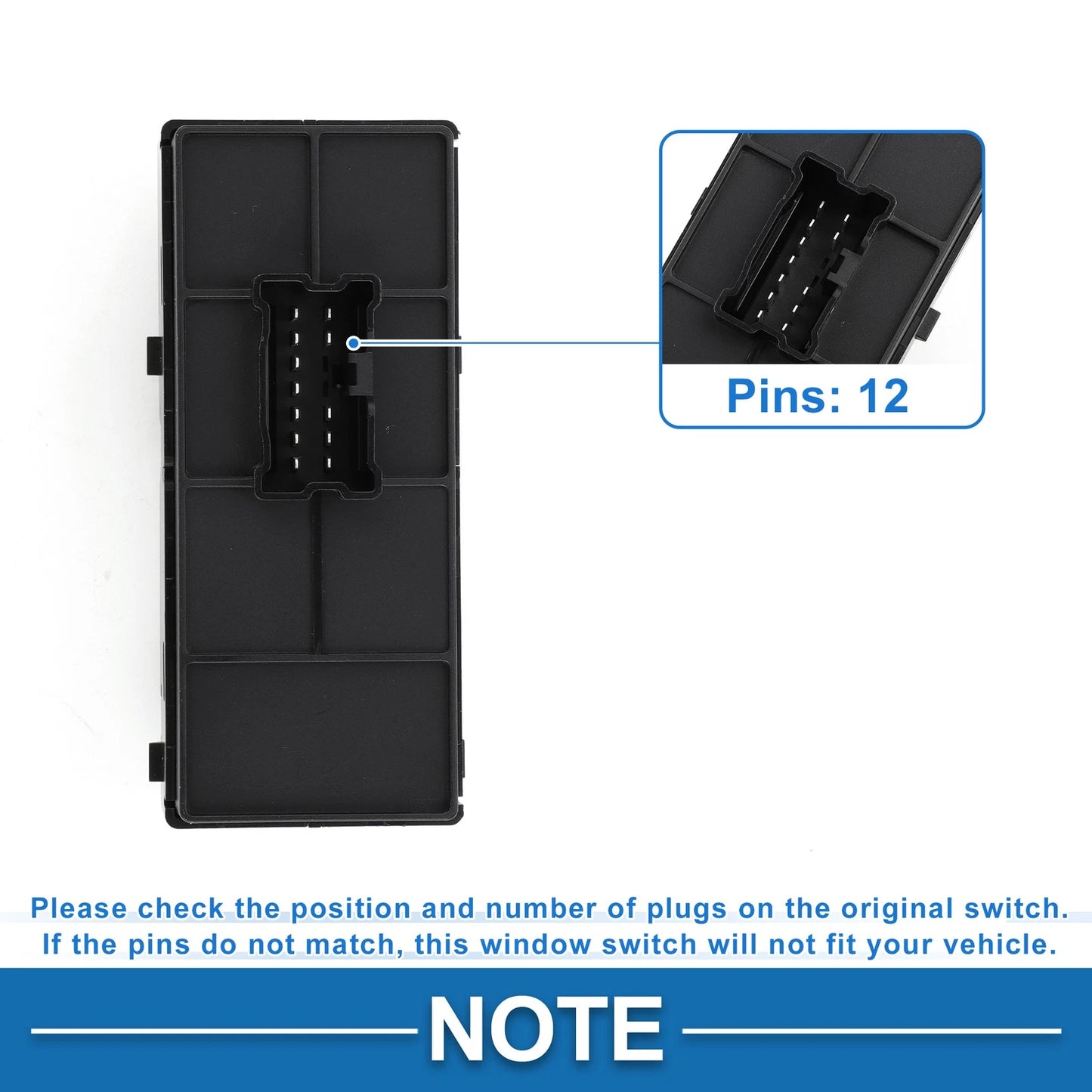 Front Side Power Window Switch for Nissan Murano (2015–2024) No. 254115AA0A