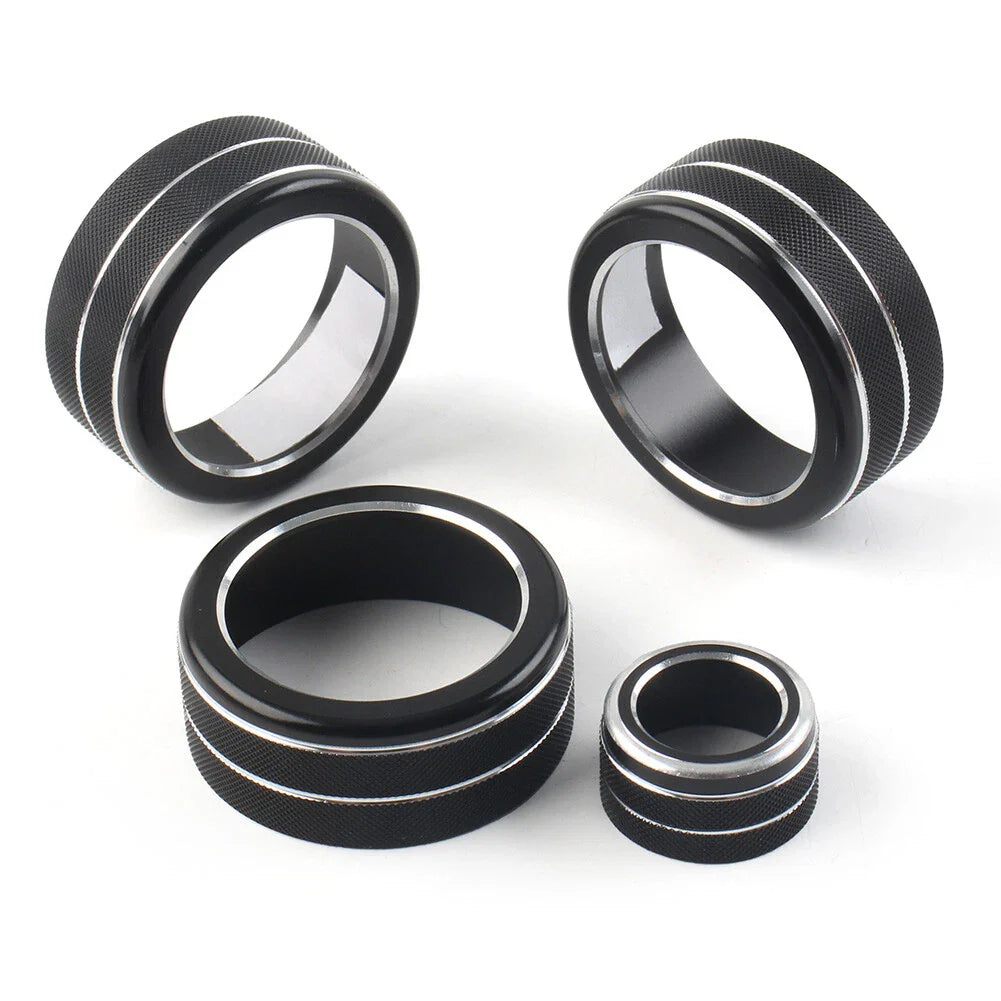 4 x AC Climate Control Knob Ring Covers for Honda Civic (2022 - Present) Black