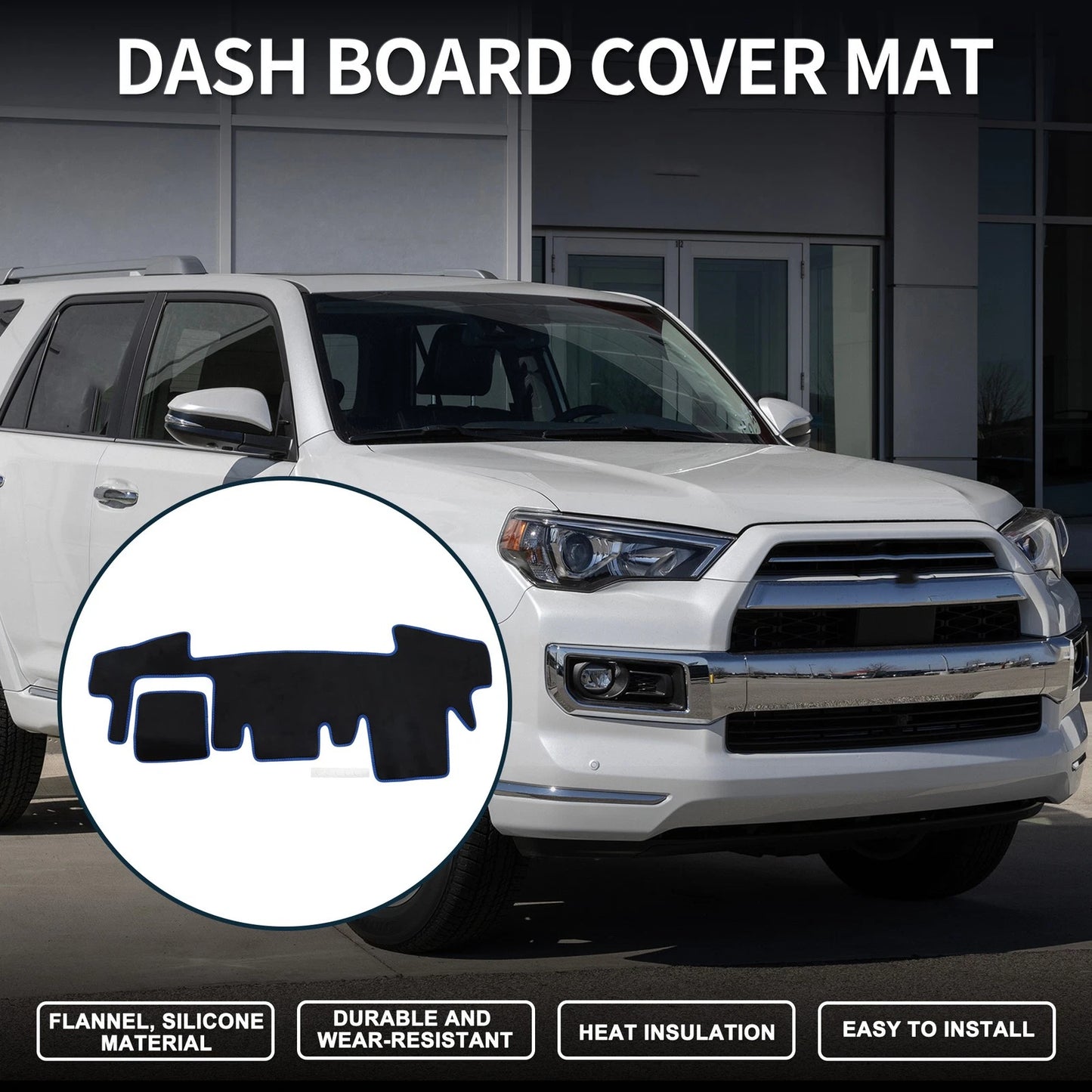 Set of 1 Dashboard Cover Mat for Daihatsu Taft LA900S/LA910S Black Blue