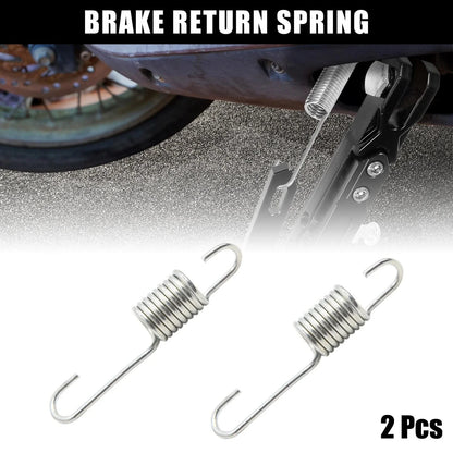 2 x 8cm Silver Tone Metal Motorcycle Brake Pedal Return Spring for Honda CG125