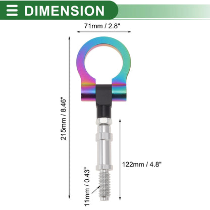 Tow Hook for Volkswagen MK7 (2014–2022) 11mm Aluminum Alloy 122mm Multicolor
