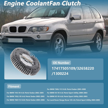 Engine Cooling Fan Clutch for BMW 745i V8 4.4L Petrol Sedan (2002-2005)
