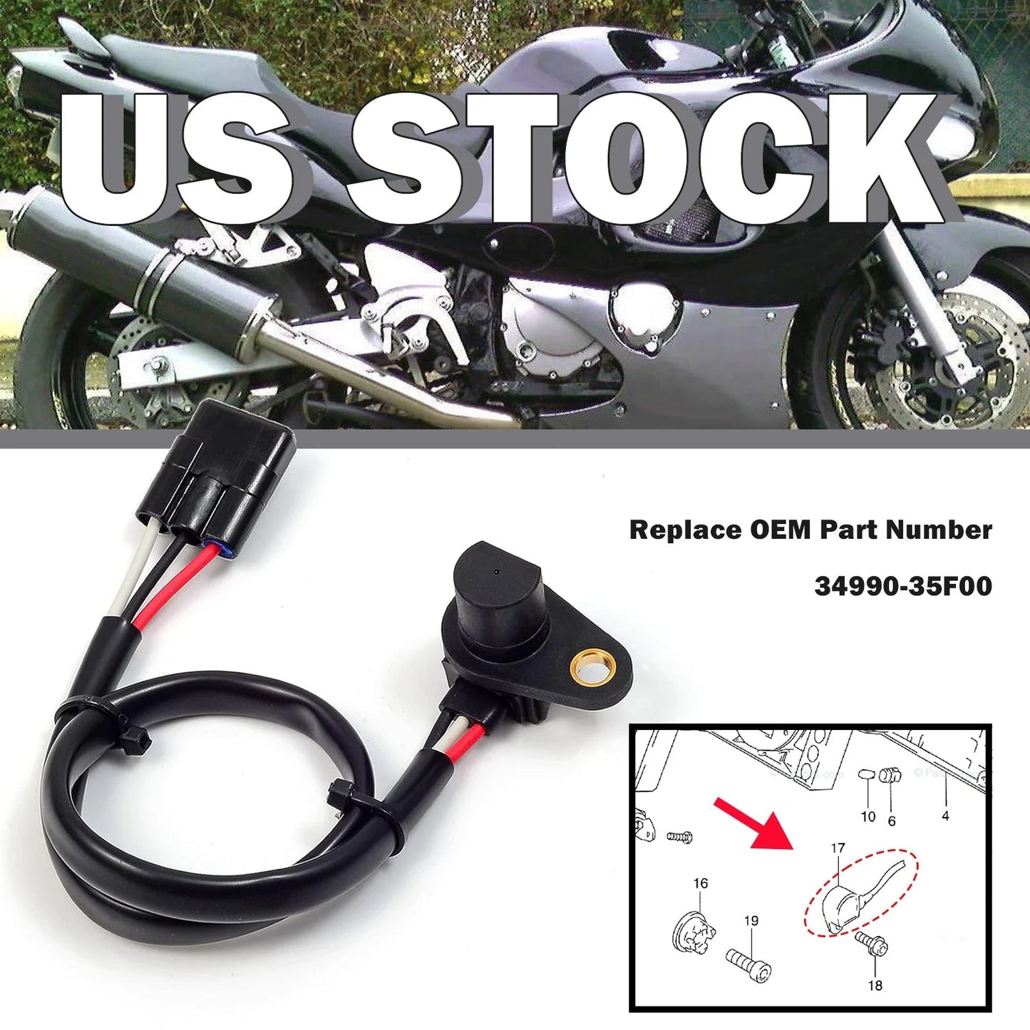 Speed sensor for Suzuki GSXR 600/750 (2004–2005)