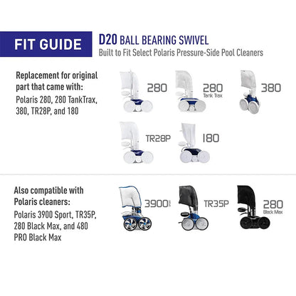 D20 Pool Cleaner Hose Swivel Connectors for Polaris 180 280 380 3900