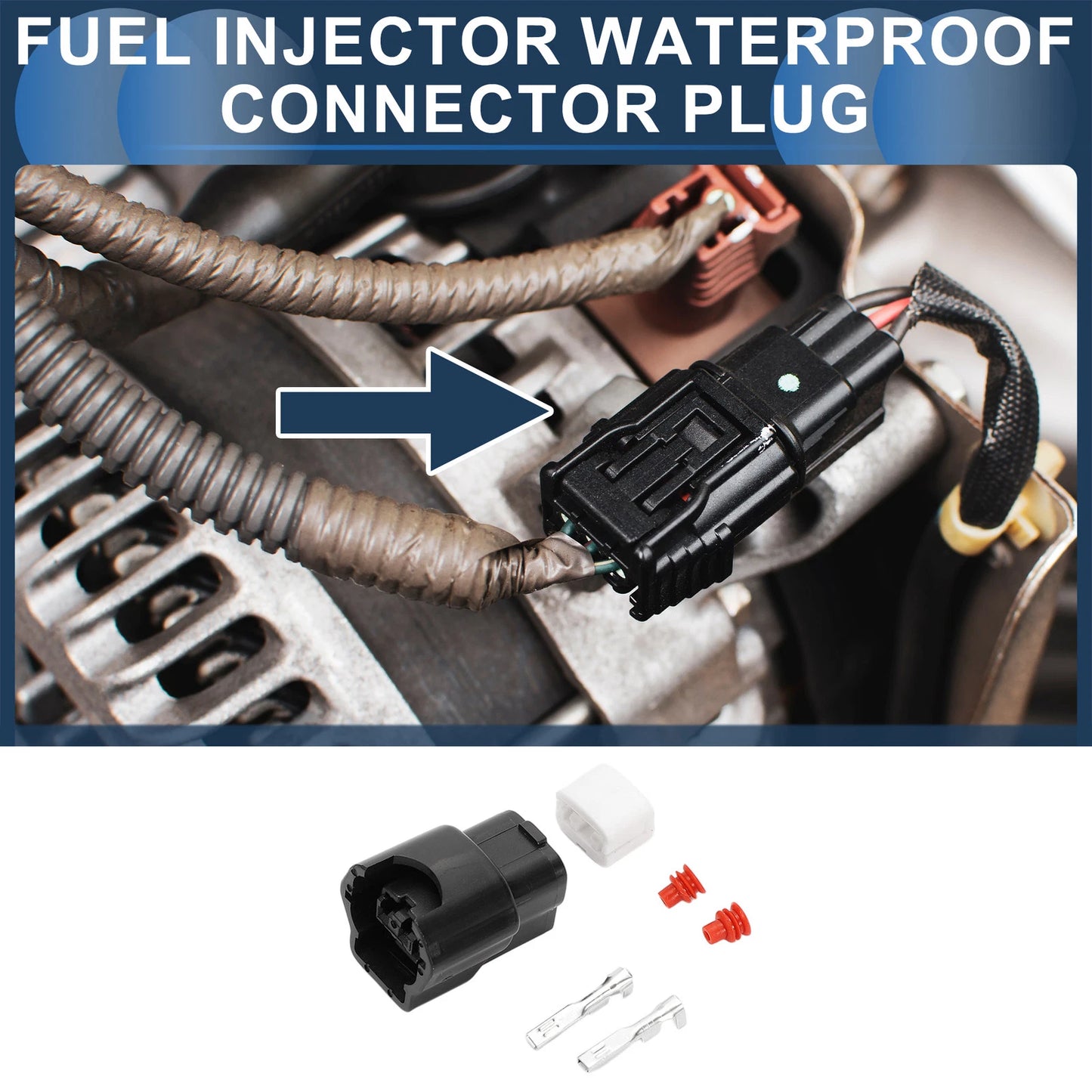 2 Pin Fuel Injector Waterproof Connector Plug for Nissan