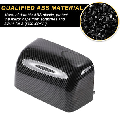 Set of 2 Rearview Mirror Cover Caps Black Carbon Fiber for Ford Excursion F150 F250 (2000–2005)