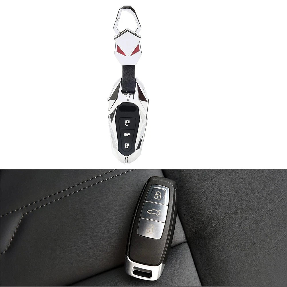 Key Fob Case Shell Cover Silver for Audi A3 A4 A5 A6 A8 Q3 Q5 Q7 R8 S3 S4 S5 S6 (2000–2023)