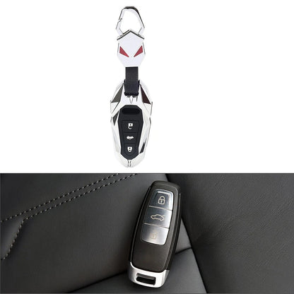Key Fob Case Shell Cover Silver for Audi A3 A4 A5 A6 A8 Q3 Q5 Q7 R8 S3 S4 S5 S6 (2000–2023)