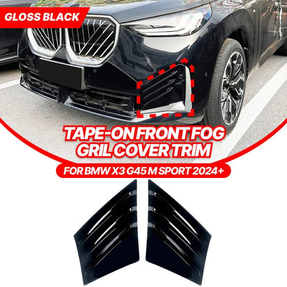 Gloss Black Bumper Side Vent Louver Covers for BMW X3 G45 M-Sport (2025–2025)