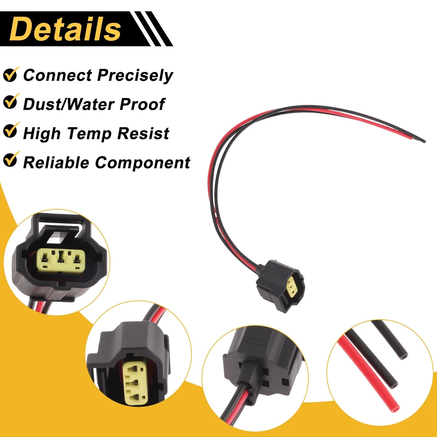 8X 3 Pin Ignition Coil Connector Plug for Dodge Ram 1500 (2006–2019)