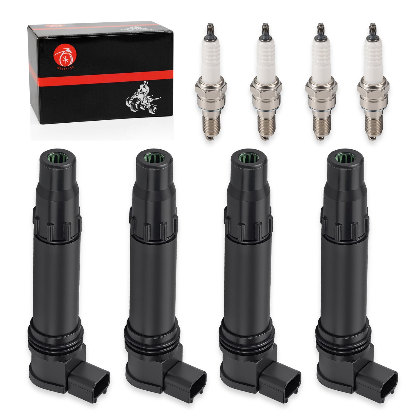 Set of 4 Ignition Coils for Honda CBR600RR (2007–2024) w/Iridium Spark Plug
