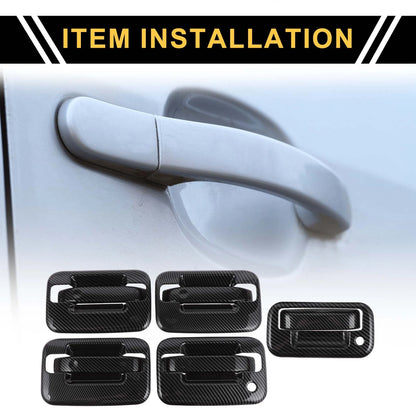 Set of 4 Exterior Door Handle Covers for Ford F-150 (2004–2014) Carbon Fiber Black