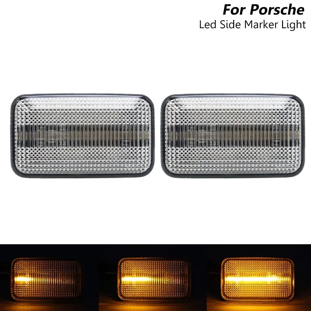 Pair Clear LED Side Marker Turn Signal Light for Porsche 911 964 993 Golf MK2