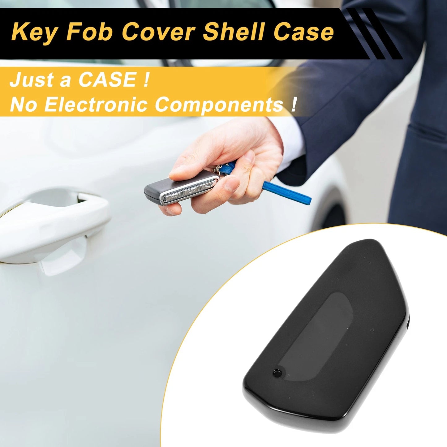 Black TPU Car Key Case for VW Golf 8 (2020–Present) - 3 Buttons