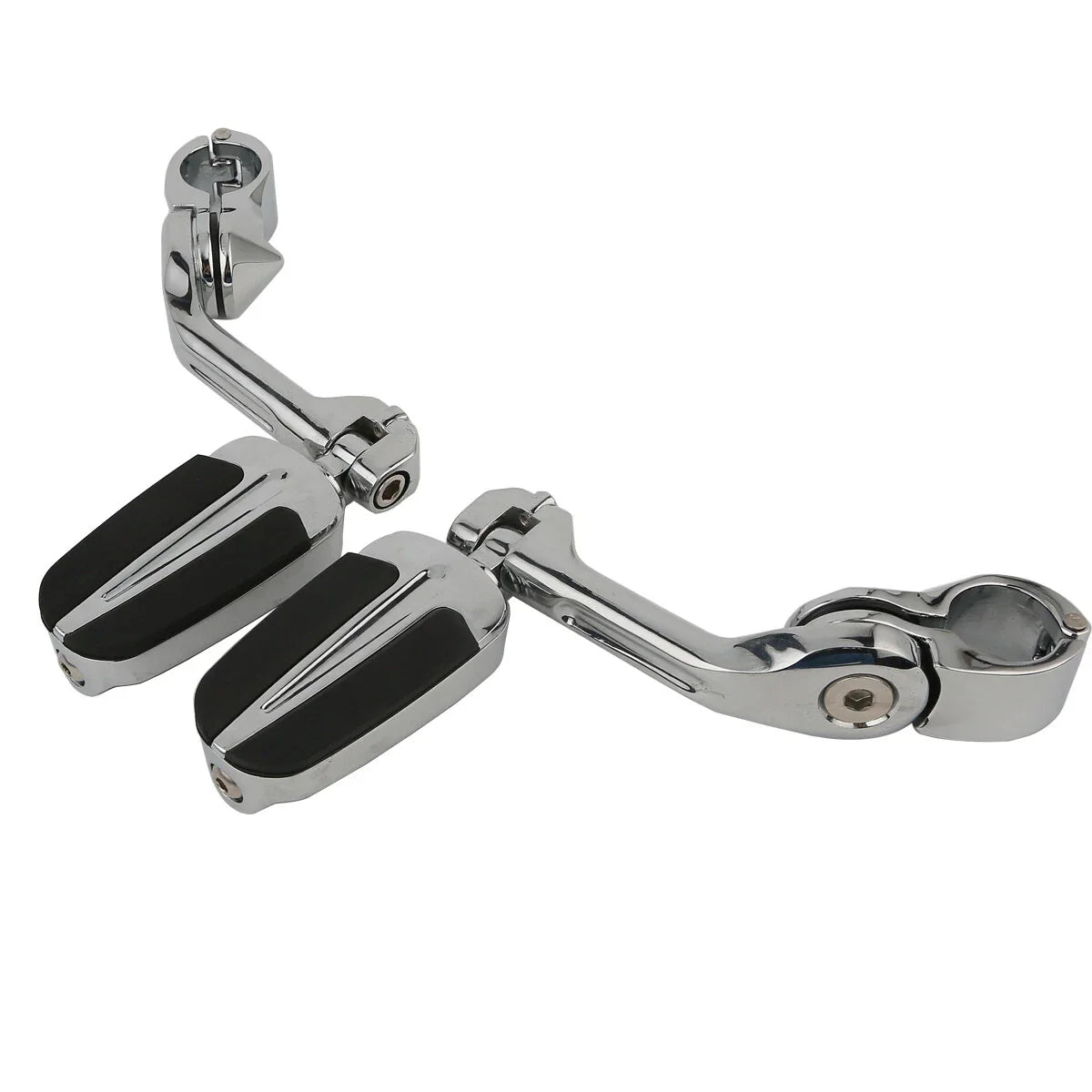 Highway Bar Footpegs Long Angled Adjustable Mount for Harley Touring Softail