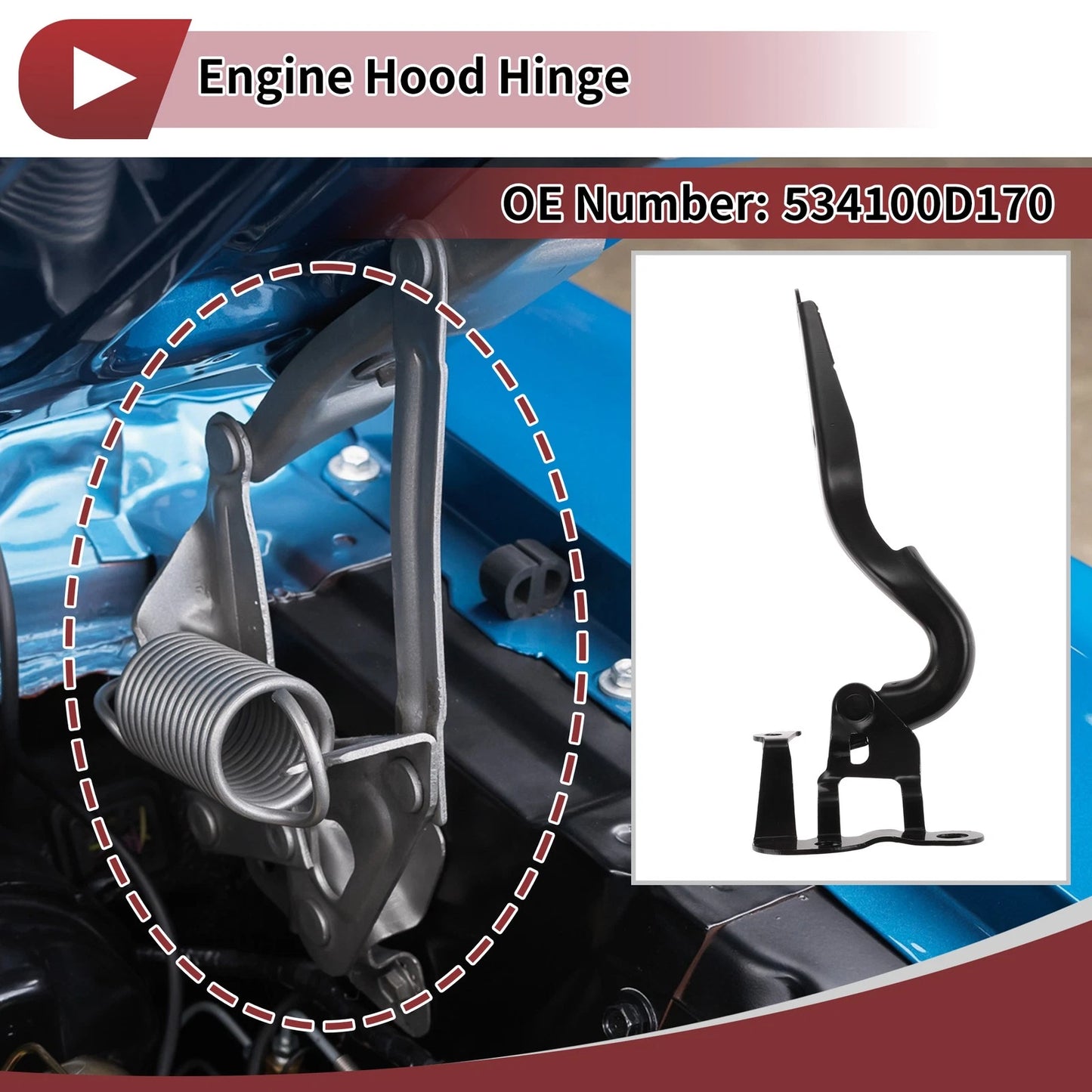Hood Hinge for Toyota Vios NCP92 (2007–2014) Right Side 1 pcs