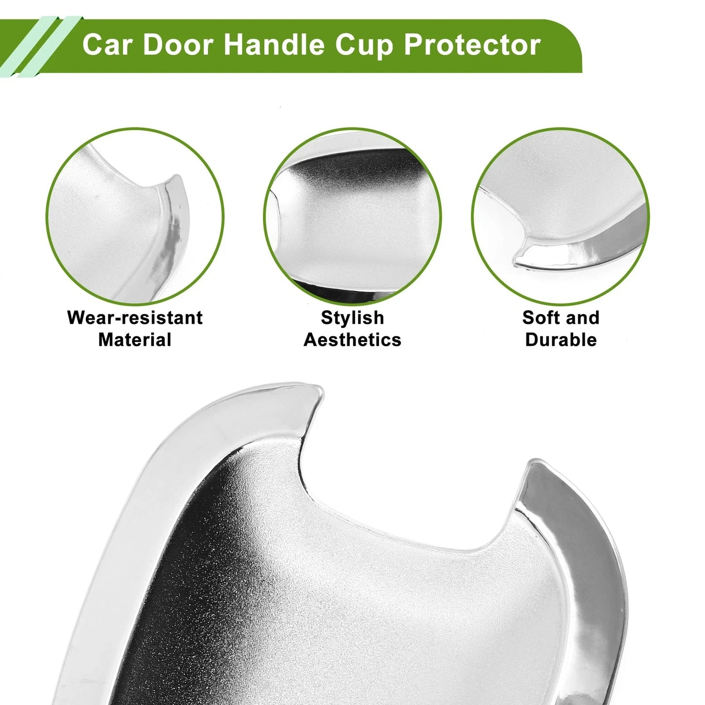 Car Door Handle Cup Protectors for Chevy Malibu & Cruze Chrome Silver Tone 4 x