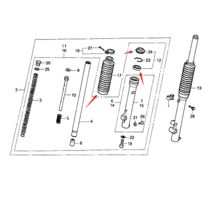 Front Fork Oil Dust Seal & Boot Kit for Honda XR100R CRF100F (1985–2013)