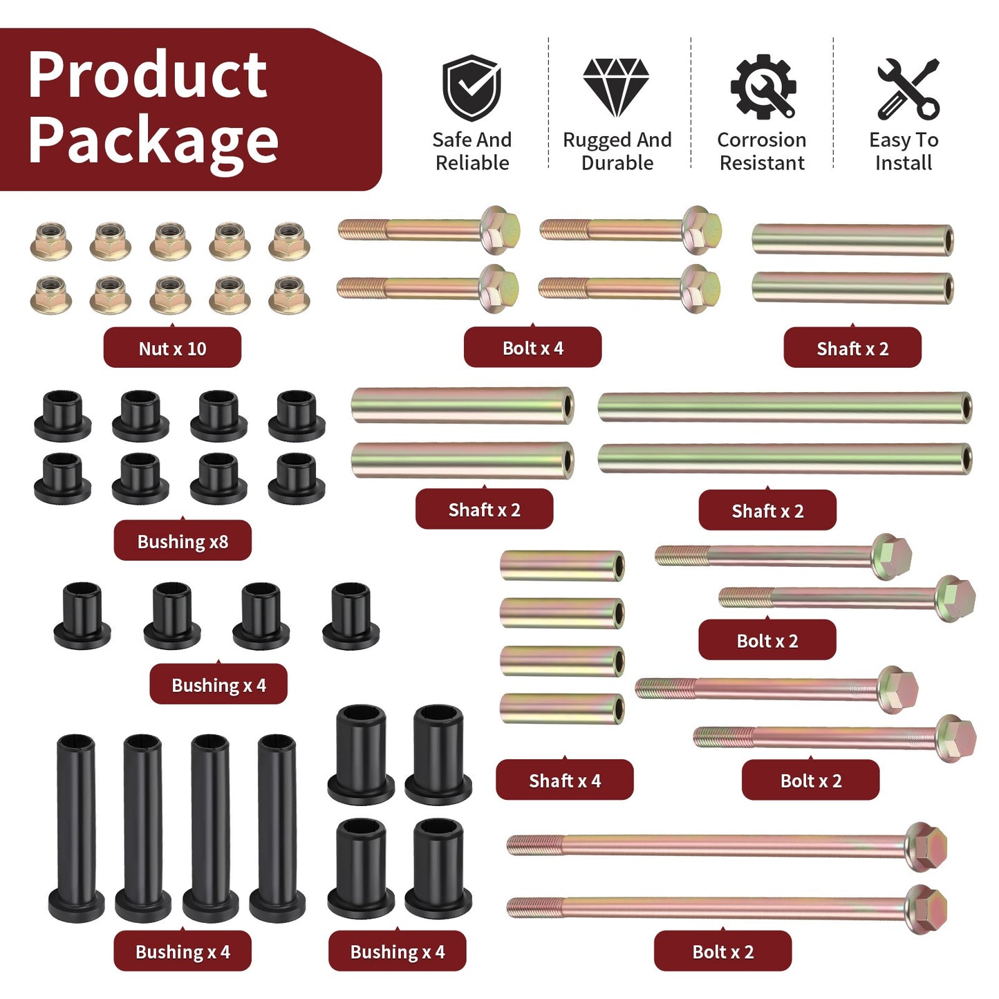 Rear A-Arm Bushings Kit for Polaris Sportsman 550 (2010–2014)