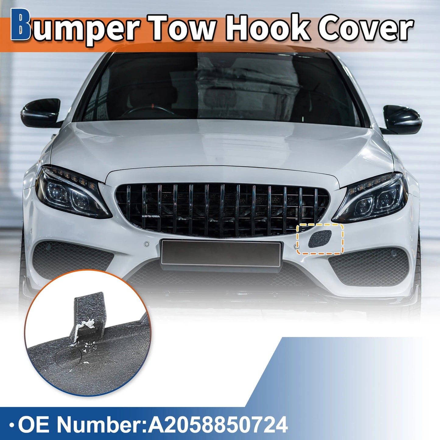 Tow Hook Cover for Mercedes-Benz (A2058850724) (2016–2023) Tenorite Grey