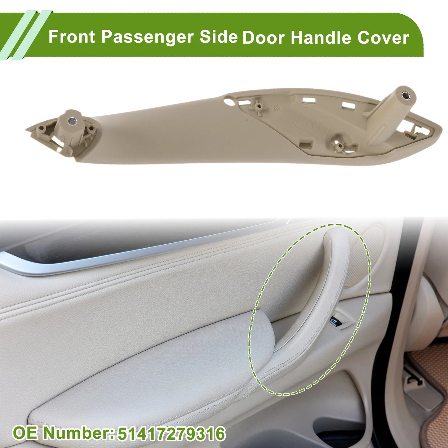 Door Panel Handle Pull Trim Cover for BMW 3 Series (2012–2018) No. 51417279316