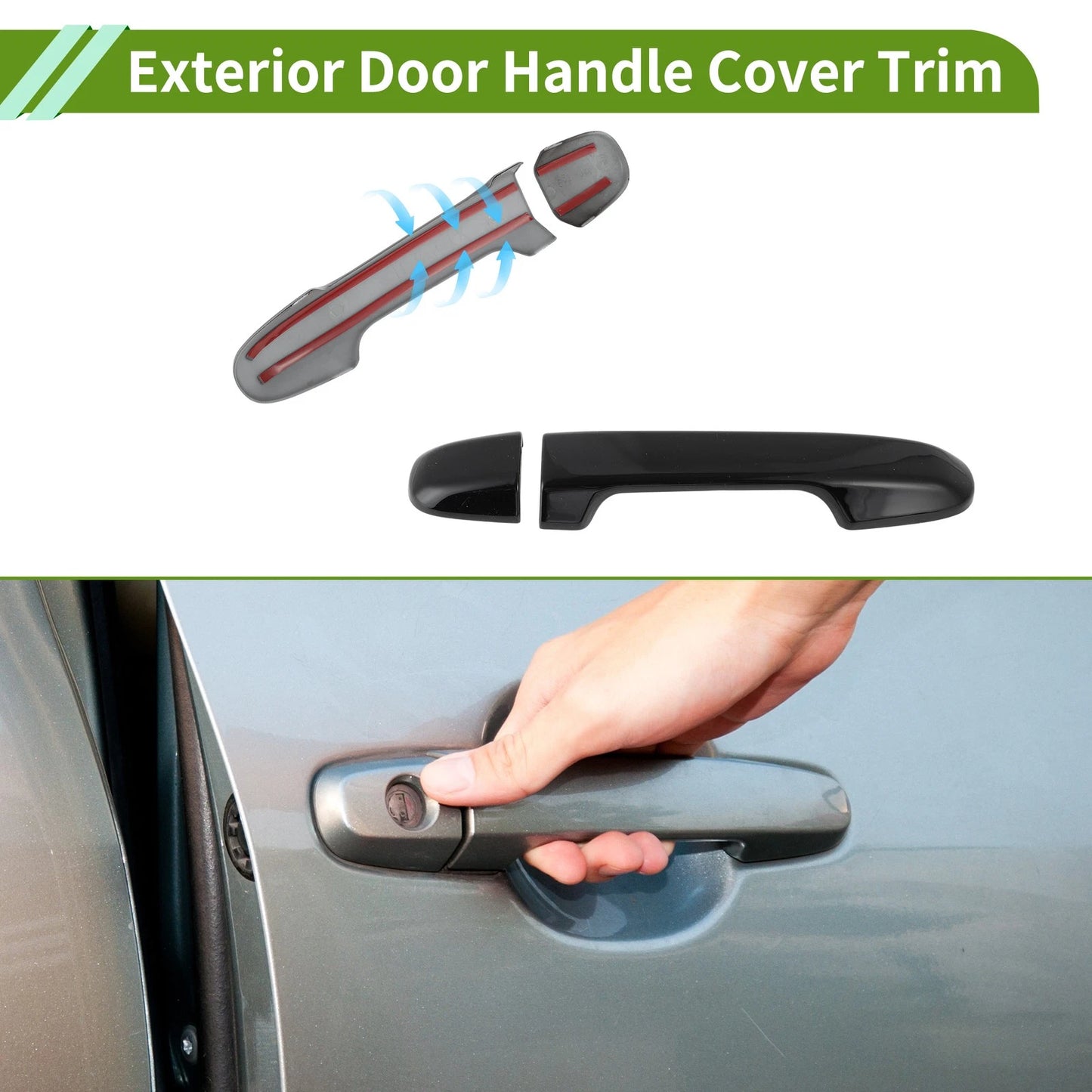 Exterior Door Handle Cover Trim for Toyota Alphard (2015–2021) Gloss Black