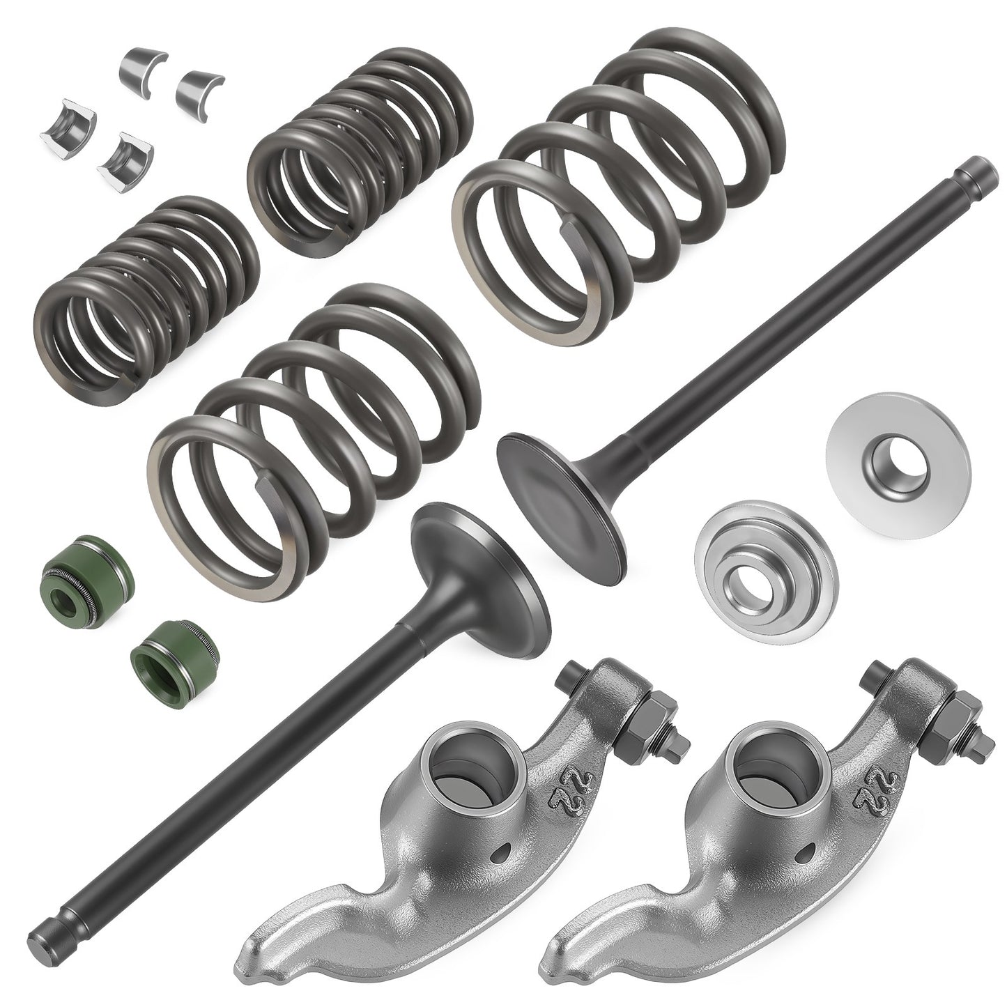 Set of 4 Rocker and Intake Exhaust Valves for Honda CRF80F CRF100F (2004–2023)