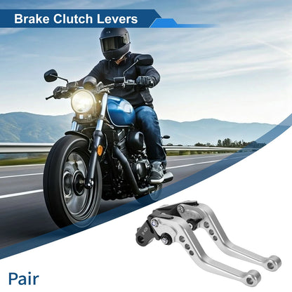 Set of 2 Long Brake Clutch Levers for Honda CB919 (2002–2007) Silver Tone