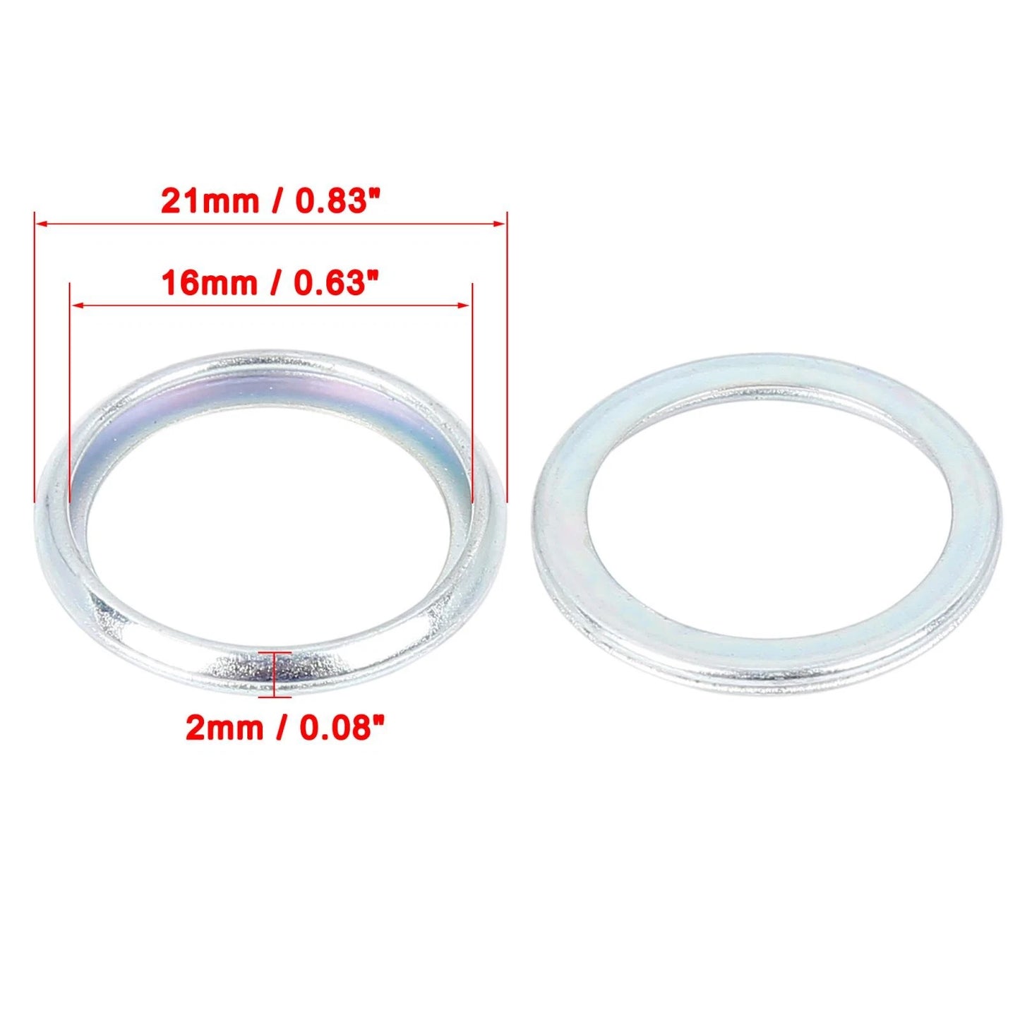 1 M16 Silver Tone Oil Drain Plug Gaskets for Subaru