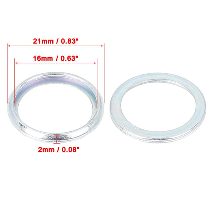 1 M16 Silver Tone Oil Drain Plug Gaskets for Subaru