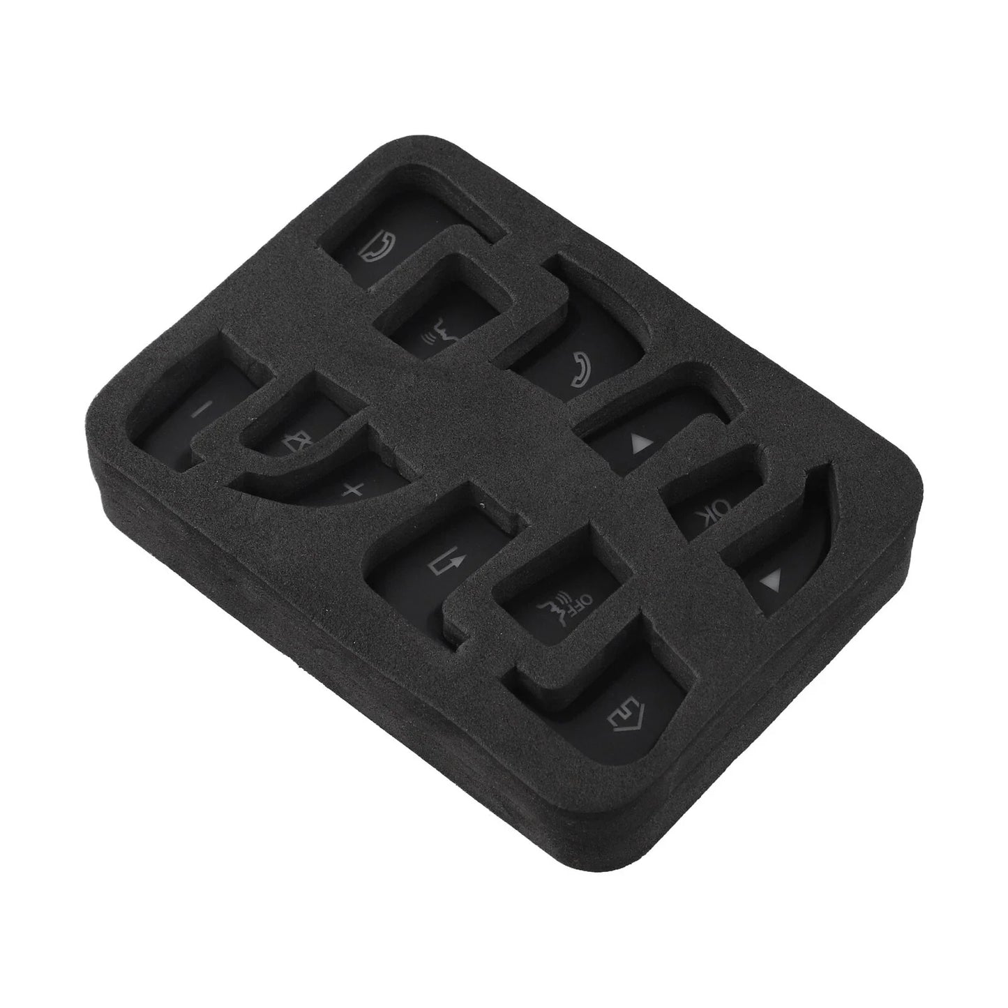 Black ABS Button Cover Sticker / 12pcs / Button Cover Sticker for Mercedes C-Class W205 (2014–2021)