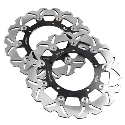 Black Front Brake Disc Rotors for Yamaha XJ6, YZF R6, FZ6 Fazer, MT03 (2006-2020)